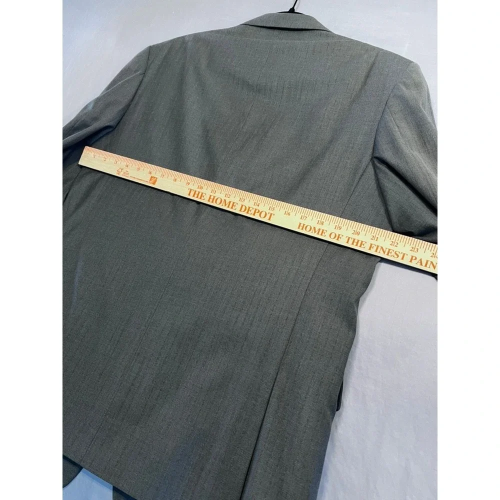 Marco Ferno Italy Mens Gray Herringbone Super 140s Wool Touch Blazer Coat 40R
